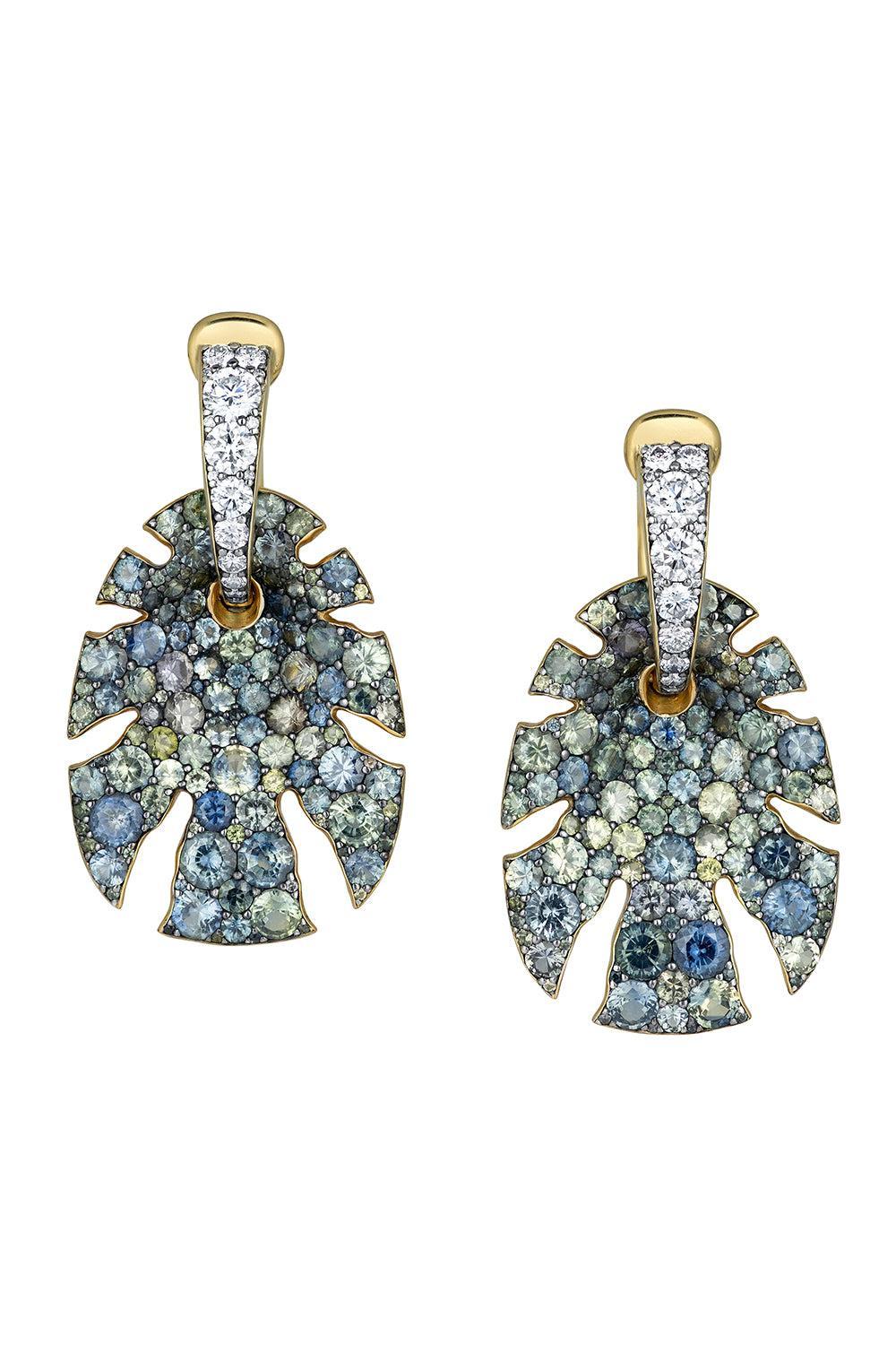 Split Super Sine Sapphire Earrings