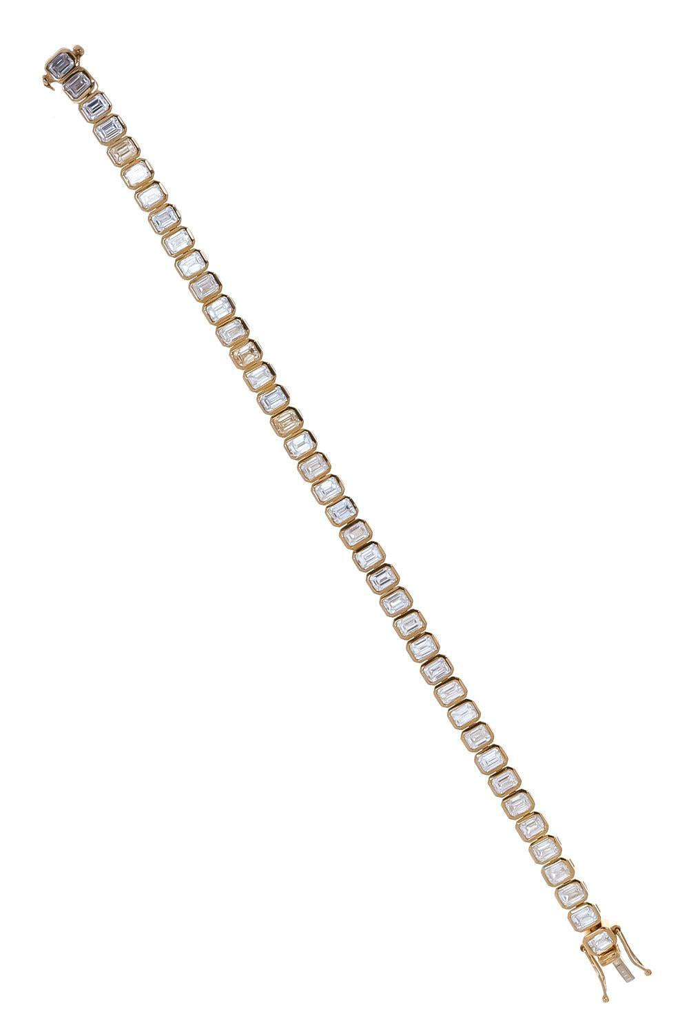Diamond North South Bezel Bracelet-YELLOW GOLD-JEWELRYFINE JEWELBRACELET O-WITH LOVE