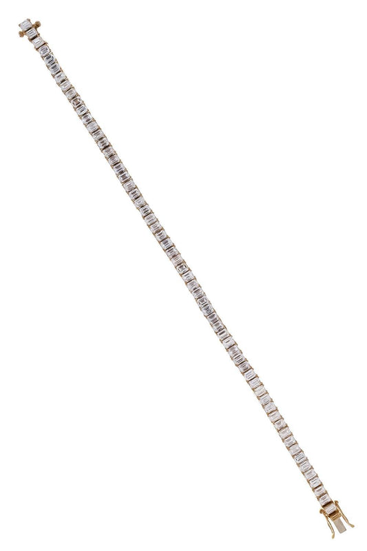 Diamond North South Prong Tennis Bracelet-YELLOW GOLD-JEWELRYFINE JEWELBRACELET O-WITH LOVE