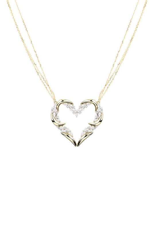 Diamond Strada Heart Necklace-YELLOW GOLD-JEWELRYFINE JEWELNECKLACE O-YEPREM