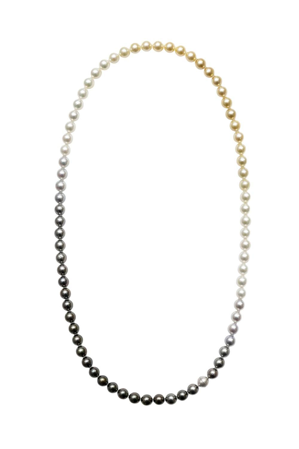 Assorted Pearl Sectional Necklace-PLATINUM-JEWELRYFINE JEWELNECKLACE O-YUTIA