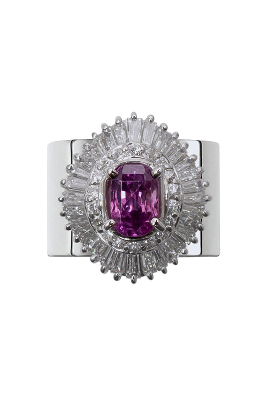 Diamond Pink Sapphire Revive Ring-PLATINUM-7-JEWELRYFINE JEWELRING-YUTIA
