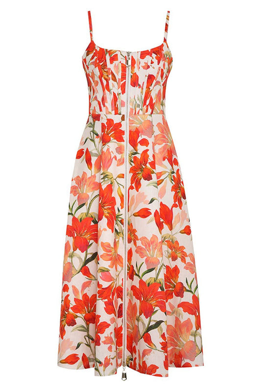 ZIMMERMANN-Tranquility Zipped Midi Dress-